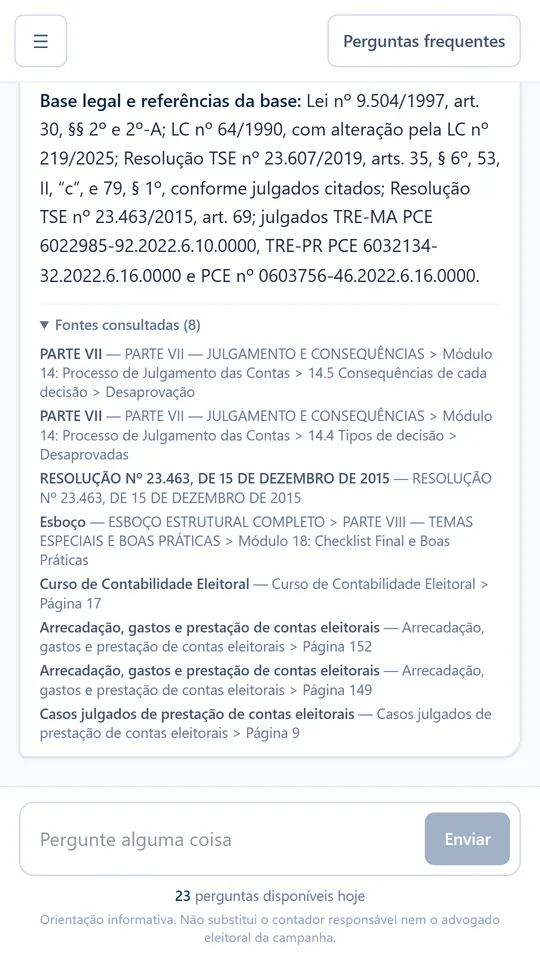 As fontes consultadas