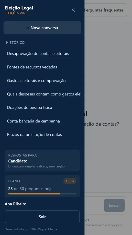 Histórico organizado por tema